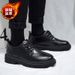 Casual Leather Black Soft Sole Commuter Office Trend Fleece Lined Autumn Winter Business Formal Men's Shoes All Seasons_vogvips.com