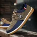 Mens Fashion Canvas Shoes Classic Lace Up Design Breathable Fabric Upper For Daily Commute And Smart Casual Outfits_vogvips.com