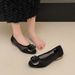 Summer Breathable Mesh Square-button Casual Shoes With 3cm Low Heel And Soft Sole, Versatile And Suitable For All Occasions, Black Plain Toe Shoes._vogvips.com