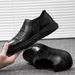 Men's Round Head First Layer Casual Shoes Sleeve Low Heel Leather Shoes Men's Casual Shallow Mouth Leather Shoes_vogvips.com