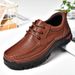 Top Grain Crazy Cow Camel Genuine Casual Comfortable Leather Shoes Men's Loafers_vogvips.com