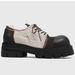 Men's Distressed Style Derby Shoes With Chunky Rubber Sole, Retro Suede Upper & Contrast Stitching, Round Toe Casual Footwear For Youth_vogvips.com
