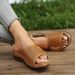Women’S Shoes Plus Size Wedge Sandals Women's Wide Strap Breathable Casual Shoes Solid Color Wedge Women's Shoes_vogvips.com