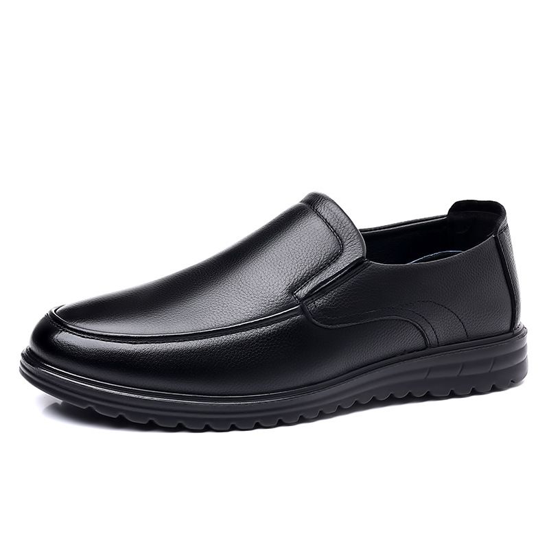 TerraStride Men' Caual Genuine Leather Wear-reitant Sole Soft Surface Slip-on Cowhide Practical Middle-aged And Elderly Dad_vogvips.com