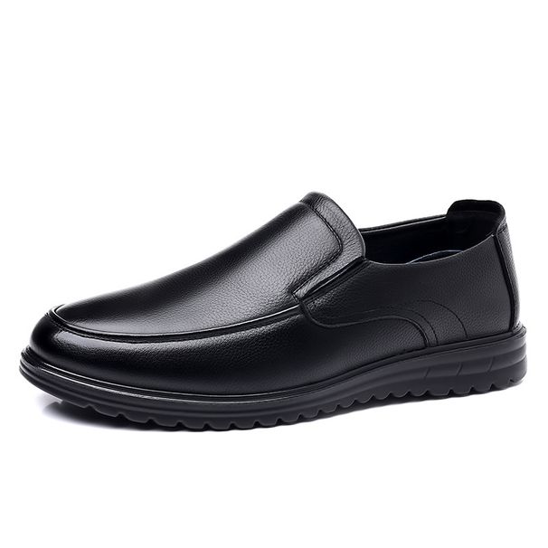 TerraStride Men' Caual Genuine Leather Wear-reitant Sole Soft Surface Slip-on Cowhide Practical Middle-aged And Elderly Dad_vogvips.com
