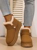 Winter New Belt Buckle Snow Thick-Soled Short Slip-On Warm Fleece-Lined Plus Size Cotton Boots For Women_vogvips.com