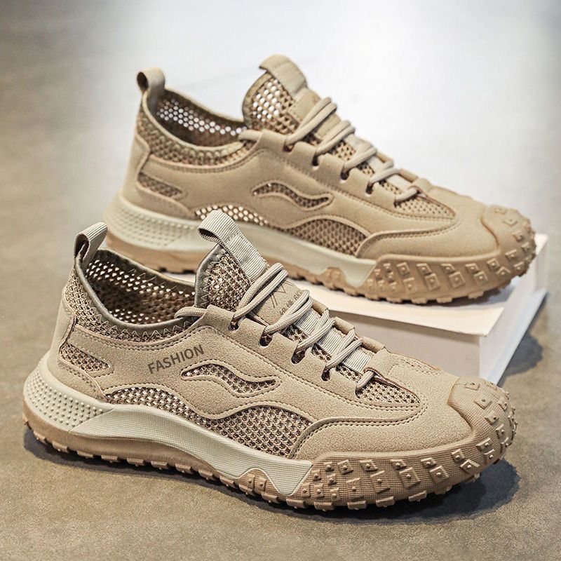 Men's Breathable Mesh Hollow Casual Shoes Spring Summer Versatile Sports Work Shoes New Style_vogvips.com
