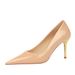 7122-A1 Sexy Slim Fit Metal Thin High Heel Shallow Toe Shiny Lacquer Leather Women's Single Shoe_vogvips.com