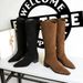 578-7 European And American Style Banquet Suede, Medium Chunky Heel, Fashionable, Simple, Versatile Women's High Boots,_vogvips.com