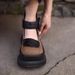 Retro Thick-soled Velcro Single Shoes Women's Muffin Thick-soled Fashion Trend Round Head Velcro Big Head Shoes Women_vogvips.com