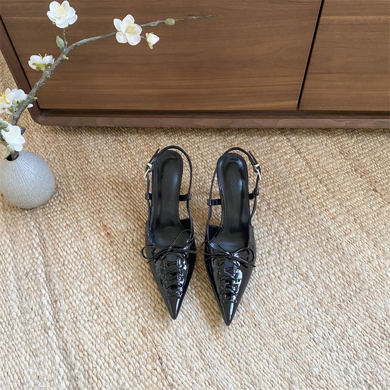French Pointed Stiletto Strap High Heels For Women Outdoor 2025 Summer New Fairy Style Shallow Mouth Closed Toe Sandals_vogvips.com