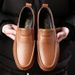 Suitable For All Seasons New Top Layer Cowhide Loafers Genuine Casual Men's Hollow Leather Sandals Driving Dad Shoes_vogvips.com