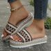 New And Sandals For Women, Wedge Heel Woven Hemp Rope Thick-Soled Comfortable_vogvips.com