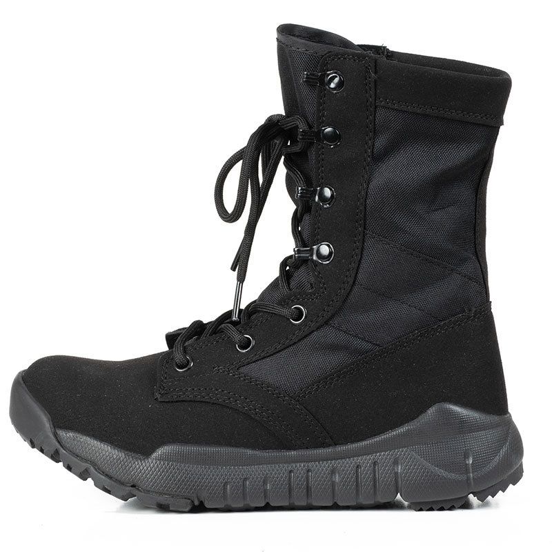 Combat Boots Black Velvet Light Combat Boots Shock Absorbing High Top Outdoor Tactical Boots Mountaineering Boots_vogvips.com