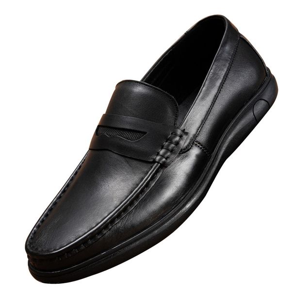 TerraStride Men's Autumn New Flat Soft First Layer Cowhide Pigskin Inner Rubber Sole Formal Leather Shoes_vogvips.com