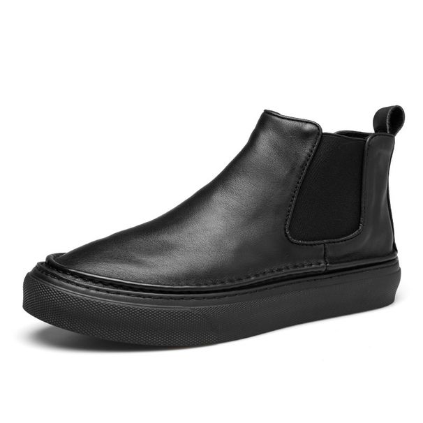 European Warm Series Winter Martin For Men Genuine Mid-Top British Style Leather Thick-Soled Fleece-Lined Short Boots Trendy Casual High-Top_vogvips.com