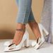 Fashionable Pointed-toe Patent Leather Saint-Lotus Blue And Black Women's High Heels, European Station Cross-border_vogvips.com