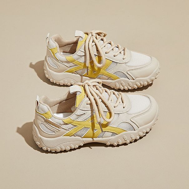 Daddy Shoes Female Student Sports Running Mesh Breathable Casual Height-increasing Shoes_vogvips.com