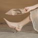 Qianluhui Classic Simple Fashion Patent Leather High Heels With Thin Heel, Pointed Toe, Buckle Women's Shoes, New Summer_vogvips.com