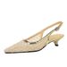 Pointed Single Shoes, Low-heeled Mesh Yarn, Breathable, Hollowed Out, Rear Strap Women's Shoes_vogvips.com
