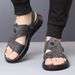Men's Summer Breathable Casual Leather Men's With Soles And Soft Surfaces, Cowhide Beach Shoes, Outdoor One Shoe, Two_vogvips.com
