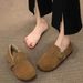 Trendy Retro Versatile Flat With Fleece Lining, Thickened Warm Snow Boots, 2025 Autumn And Winter New Cotton_vogvips.com