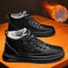 Winter Fleece 2025 Men's High-top Shoes, Men's Leather Shoes, Warm Cotton Shoes_vogvips.com
