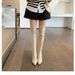 Elegant Stretch Knee-High Boots For Women - Pointed Toe, Slimming Design, Non-Slip Rubber Sole, Chunky Heel (6-8cm), Suede Finish_vogvips.com