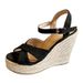 Women's High Heeled Wedge Sandals One Strap Style Fairy Trendy Roman Summer Sandals_vogvips.com