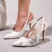 Elegant Side Bow Design High Heeled Sandals Luxury PU Leather Pointed Toe Thin Heels Fashion Back Strap Women S_vogvips.com