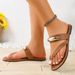 Women's Slip-On Sandals Breathable Flat Slide Shoes Comfortable Casual Beach Footwear Comfortable And Fashionable, Everyday Low Heeled Flip Flops._vogvips.com