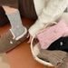 Women's & Men's Knit Wool Socks With Lace Trim And Heart Embroidery, Medium Cuff, Thick Warm Winter Socks For Daily Wear, Cozy And Stylish_vogvips.com