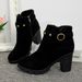 Plus Size High Women's 2024 Autumn Winter New Fashion Martin Chunky Heel Round Toe Side Zipper Ankle Boots_vogvips.com