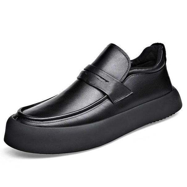 「XGXC」New Autumn Genuine Leather Loafers, Men's Soft-soled, Trendy British-style Business Casual Shoes._vogvips.com