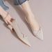 2026 Spring And Autumn 2026 New Style Thick-Topped Pointed-Toe French Fashion Slippers_vogvips.com