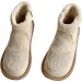 Women's Fahshion Boots:Anti Slip Snow Suede Short Boots 2024 New Trendy Flat Bottom Winter Warm,Apricot/Black,Free_vogvips.com