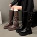 Women's Shoes Two-Way Thick-Soled Riding Women 2025 Autumn Winter New Brown Over-the-Knee Long Boots Chunky Heel_vogvips.com