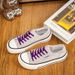 Women's 2025 New Round Toe Slip On Canvas Casual Shoes Soft Sole Comfortable Lazy Loafers_vogvips.com