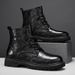 European Warm Series Autumn Winter Fashion Martin Genuine Leather Casual Big Toe Work Men's Boots Height Increasing Large Size_vogvips.com