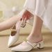 French-style Pointed-toe Mules Women, New Vintage Style Spring Summer 2026, Elegant And Suitable For Pairing With_vogvips.com