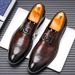 New Fashion Men's British Black Business Casual Loafer Shoes Daily Driving Office Leather Shoes One Foot Pedal Lazy Brown Banquet Dress Wedding Men's_vogvips.com