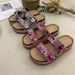 Women's Shoes Ethnic Style Double Buckle Diamond Thick Soled Slippers Large Size Rope Beach Cork Slippers_vogvips.com