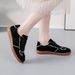 European And American Style Genuine Leather White Sneakers For Women Couple Round Toe Flat Casual Sports Shoe_vogvips.com