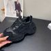 Women's Fashion Thick Sole Platform Sneakers With Rhinestones, Breathable Mesh Casual Shoes For Comfort And Style Sports Casual Shoes, Chunky Sneakers_vogvips.com