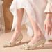 Korean Style Fashion Pointed Toe Shallow Mouth High Heels Sequin Single Thin Heel Rhinestone Women's Shoes Comfortable_vogvips.com