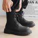 Lace-up Slim Martin Boots Retro Thick-soled Heightening Locomotive Wind Tooling Boots Short Boots_vogvips.com