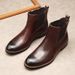 2023 New Formal High-top Shoes Leather Men's Trendy Short Fleece Lined Suede Slip-on Martin Boots_vogvips.com