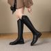 Genuine Leather Over-the-Knee For Women 2024 New High Riding Wide Tube Plus Size V-Cut Long Boots_vogvips.com