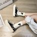 Spring New Canvas Female Student Lefu Denim Wheat Ear Casual Fashion Board Thick Sole Lace Up Single Shoes_vogvips.com