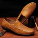 ct Suitable For All Seasons Men's Leather Casual Driving Shoes Soft Sole Korean Style Trendy Slip-On Loafers_vogvips.com